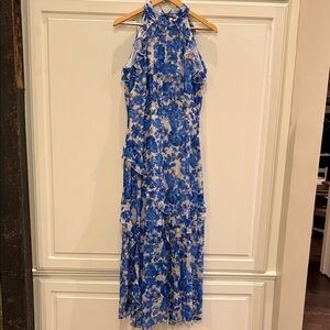 Alex Marie Floral Blue and White Midi Dress